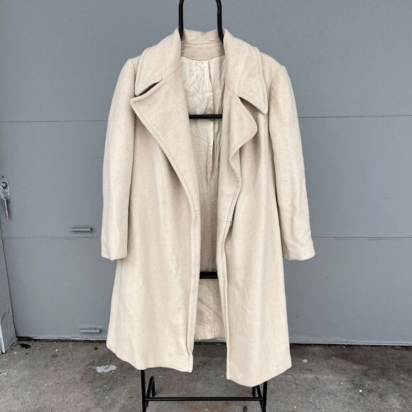 Vintage 50s Lorendale Ivory 100% Cashmere Wrap Coat SZ S/M - Picture 1 of 10